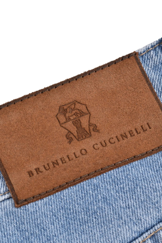 Brunello Cucinelli Blaue Baumwoll-Jeans im geraden Schnitt by Brunello Cucinelli