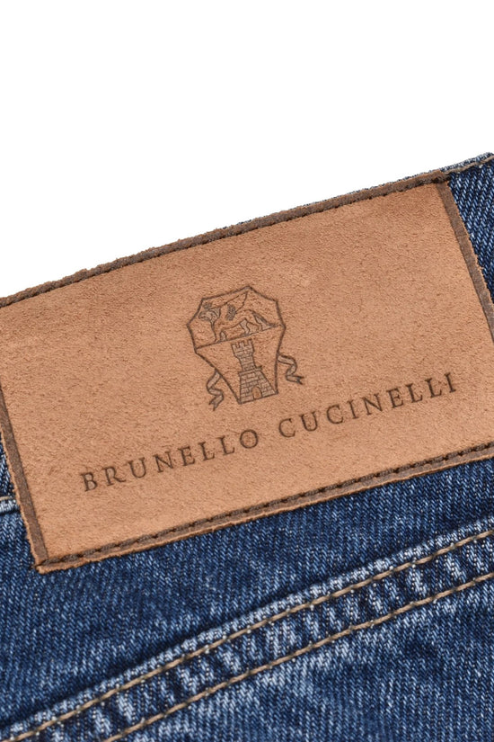 Brunello Cucinelli Blaue Jeans im geraden Schnitt aus Baumwolle by Brunello Cucinelli
