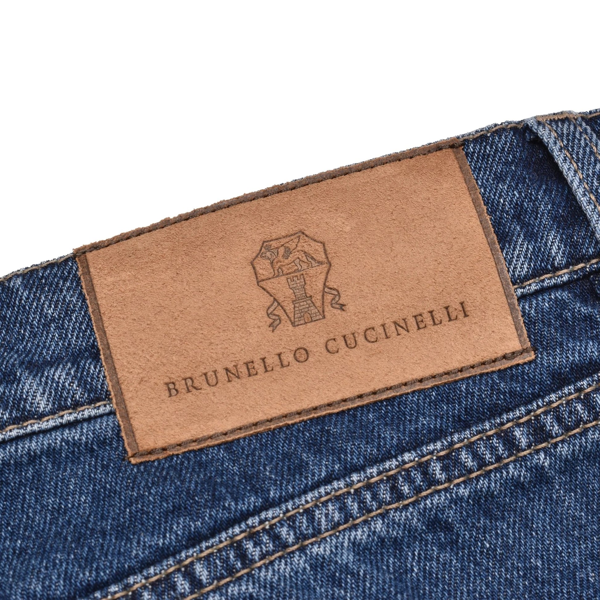 Brunello Cucinelli Blaue Jeans im geraden Schnitt aus Baumwolle by Brunello Cucinelli