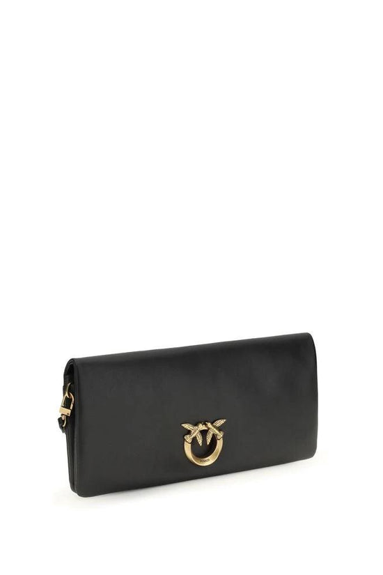 PINKO Schwarze Kalbsleder Bos Taurus Clutch Bag by PINKO
