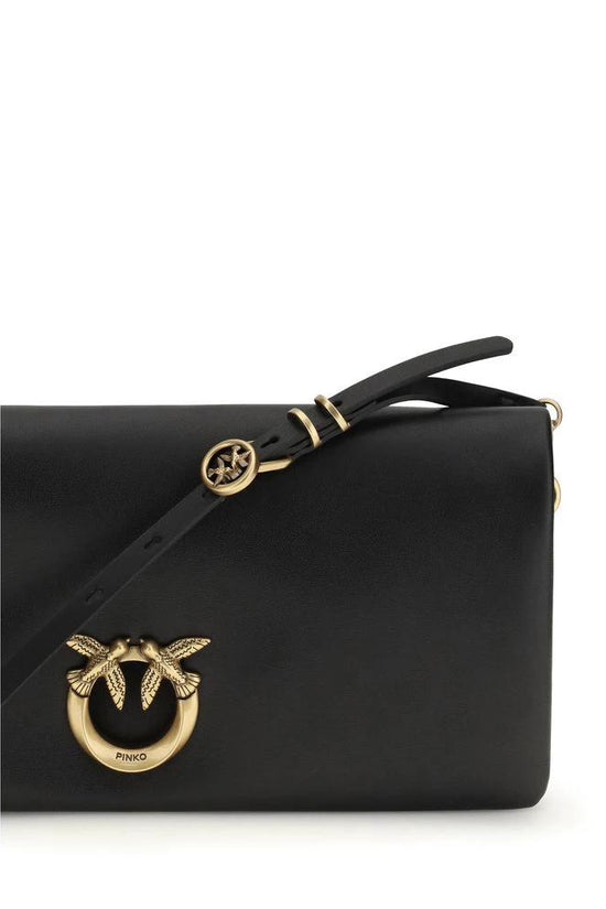 PINKO Schwarze Kalbsleder Bos Taurus Clutch Bag by PINKO