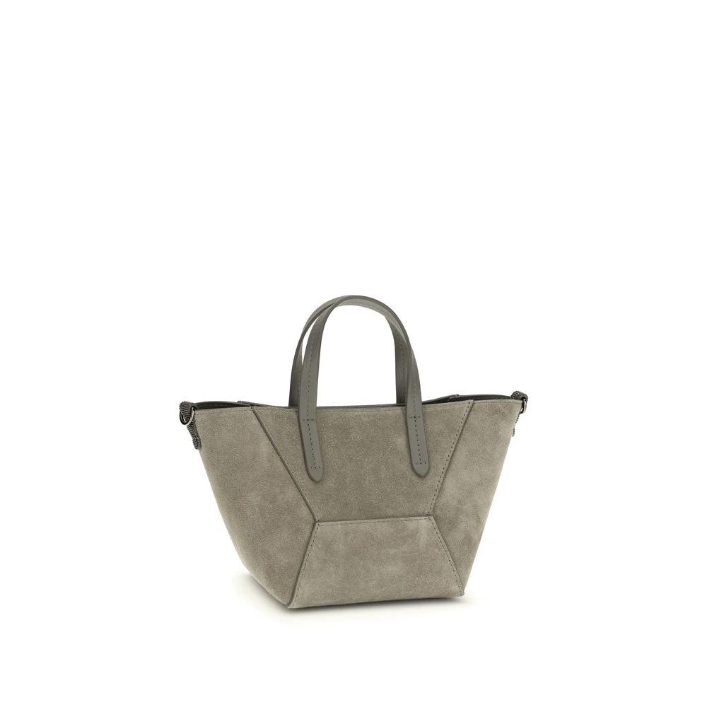 Brunello Cucinelli Braune Kalbsleder Bos Taurus Schultertasche by Brunello Cucinelli