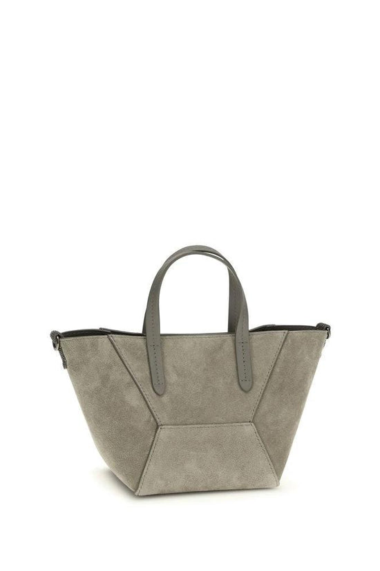 Brunello Cucinelli Braune Kalbsleder Bos Taurus Schultertasche by Brunello Cucinelli