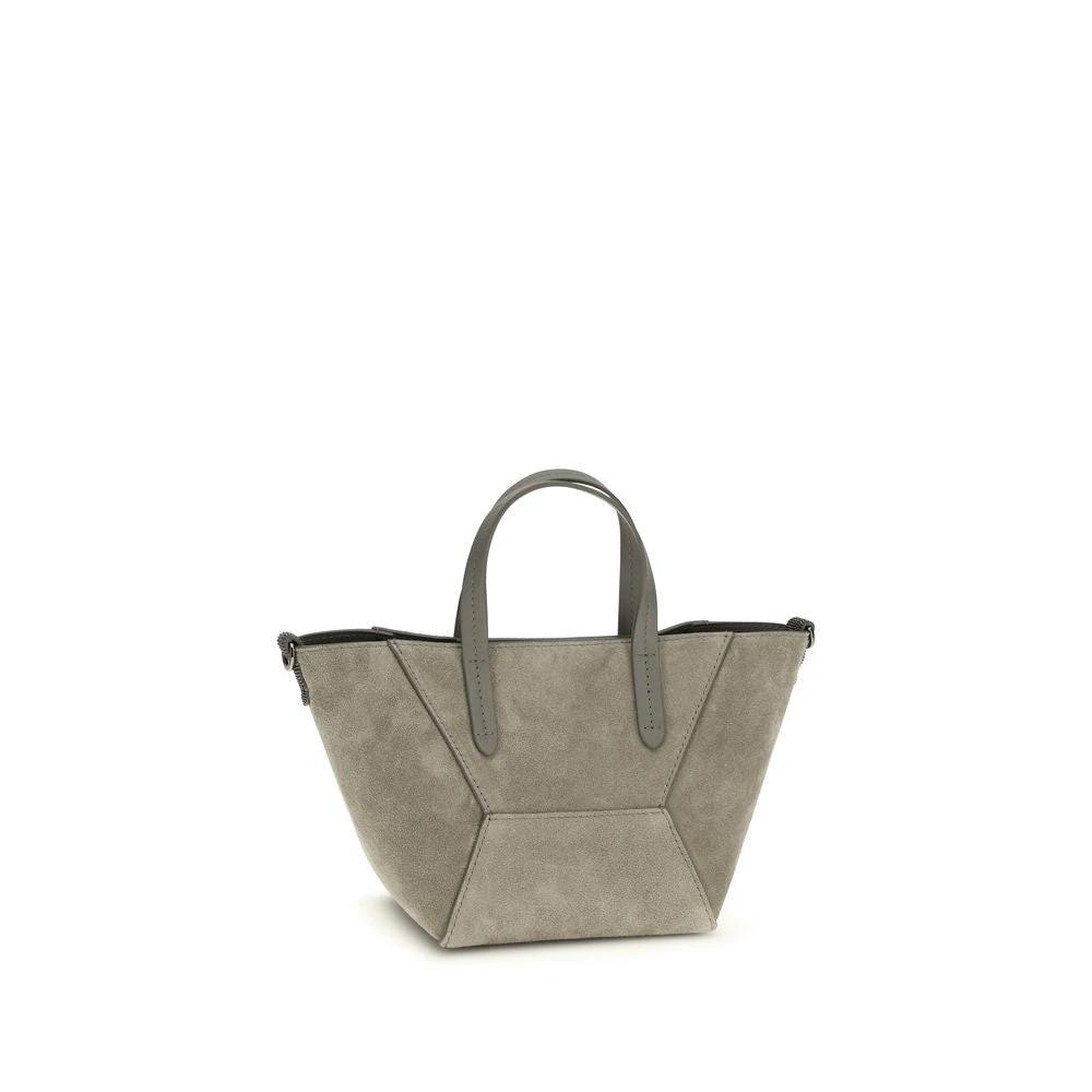 Brunello Cucinelli Braune Kalbsleder Bos Taurus Schultertasche by Brunello Cucinelli