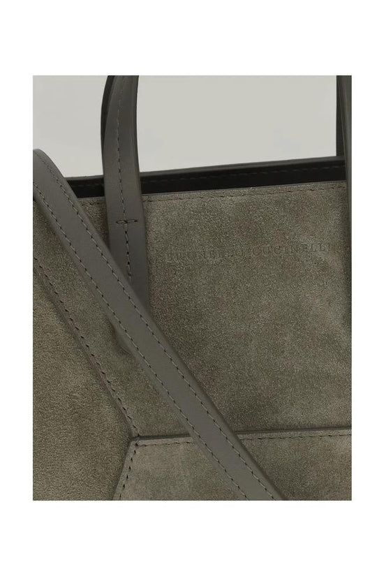 Brunello Cucinelli Braune Kalbsleder Bos Taurus Schultertasche by Brunello Cucinelli
