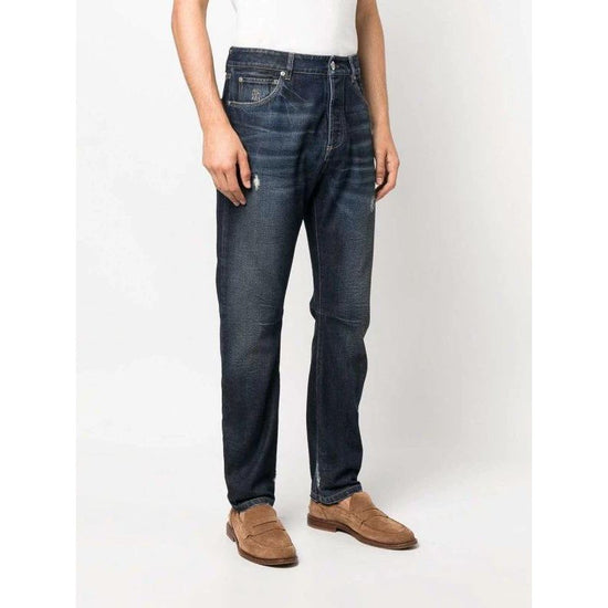 Brunello Cucinelli Schwarze gerade Jeans aus Baumwolle by Brunello Cucinelli
