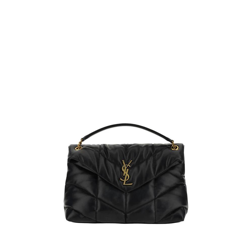 Saint Laurent Schwarze Lammleder-Schultertasche by Saint Laurent