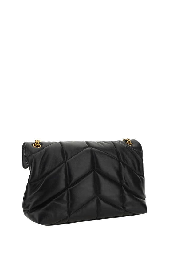 Saint Laurent Schwarze Lammleder-Schultertasche by Saint Laurent