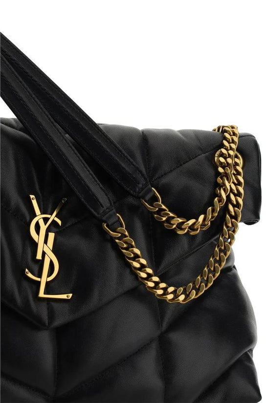 Saint Laurent Schwarze Lammleder-Schultertasche by Saint Laurent