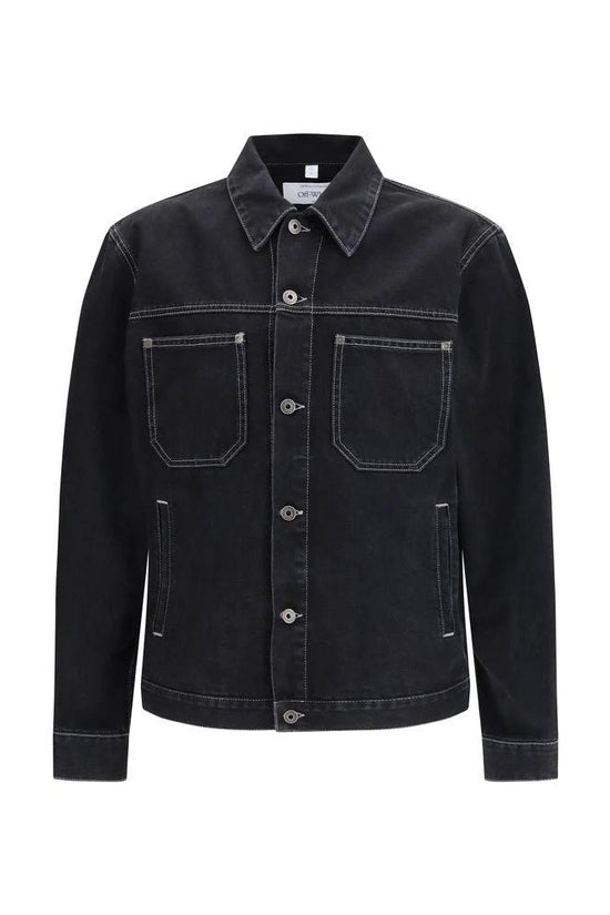 Off-White Schwarze Baumwoll-Denimjacke by Off-White