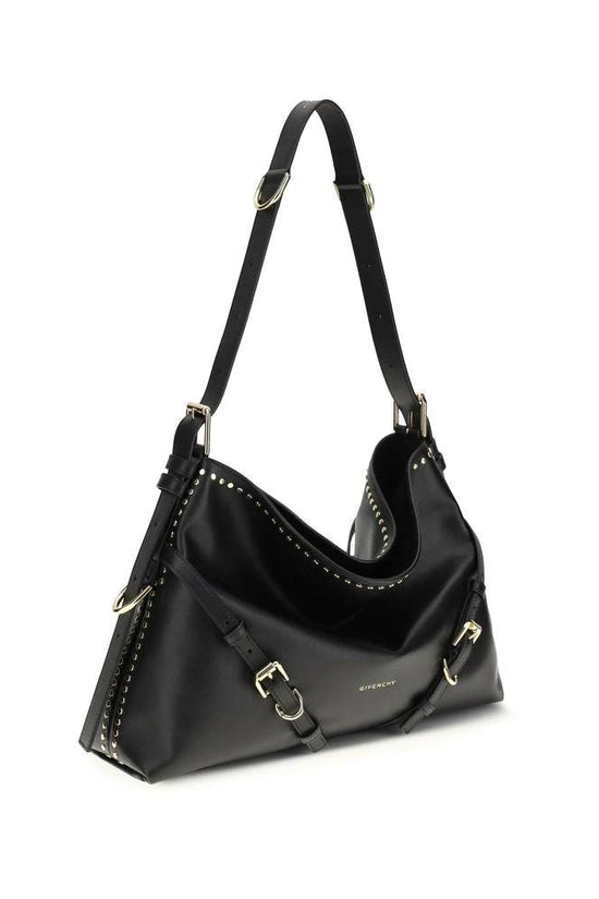 Givenchy Schwarze Bos Taurus Kalbsleder Schultertasche by Givenchy