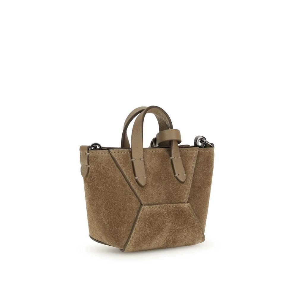 Brunello Cucinelli Braune Kalbsleder Bos Taurus Schultertasche by Brunello Cucinelli