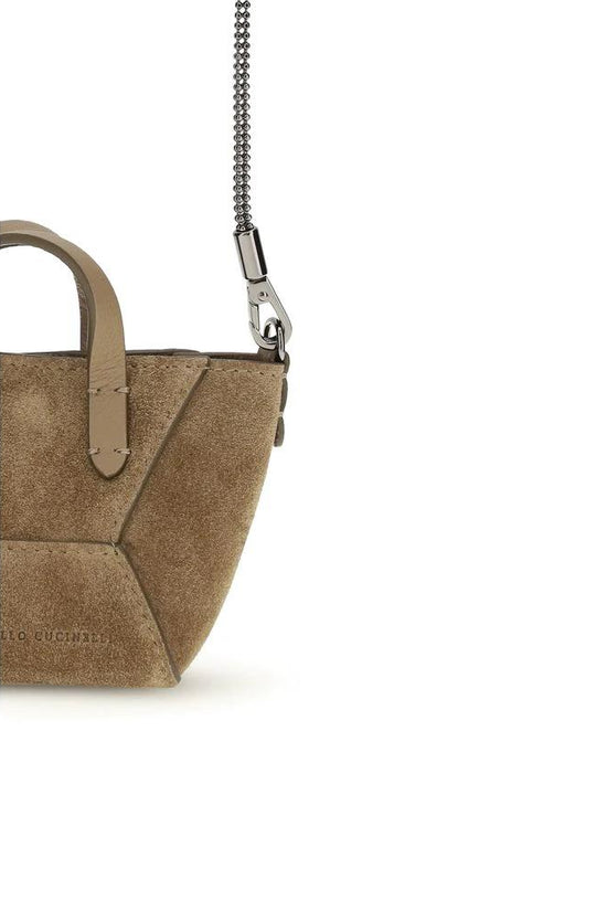 Brunello Cucinelli Braune Kalbsleder Bos Taurus Schultertasche by Brunello Cucinelli