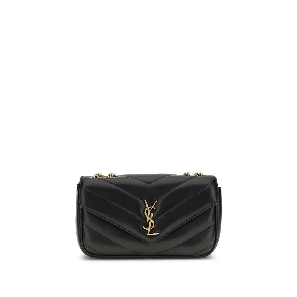Saint Laurent Schwarze Lammleder Schultertasche Ovis Aries Aries by Saint Laurent