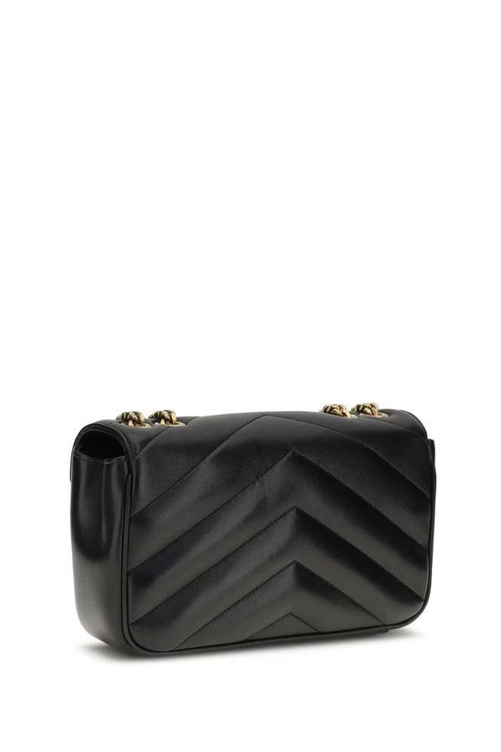 Saint Laurent Schwarze Lammleder Schultertasche Ovis Aries Aries by Saint Laurent