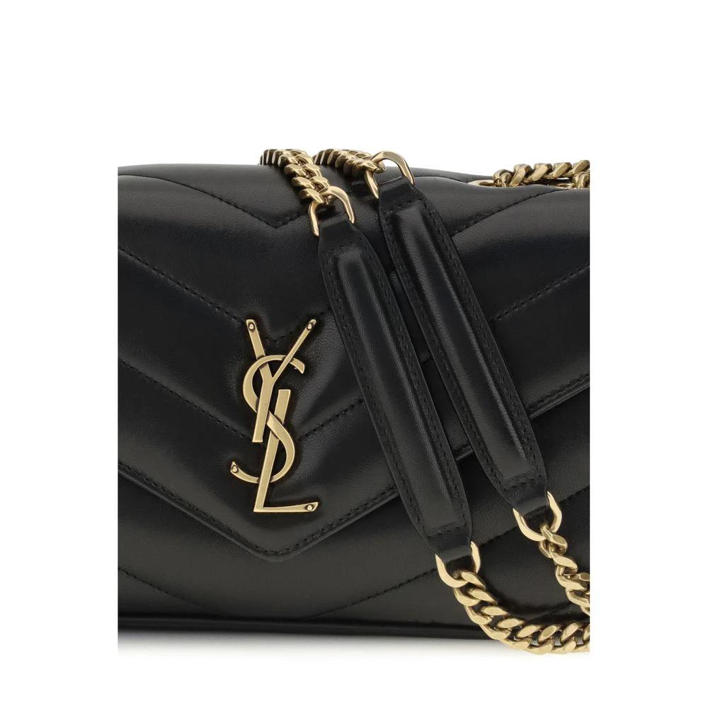 Saint Laurent Schwarze Lammleder Schultertasche Ovis Aries Aries by Saint Laurent