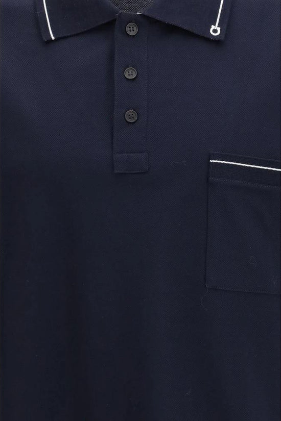 Ferragamo Blaues Baumwoll-Poloshirt by Ferragamo