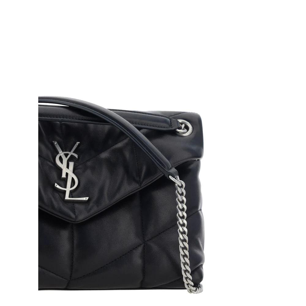 Saint Laurent Schwarze Lammleder Schultertasche Ovis Aries Aries by Saint Laurent