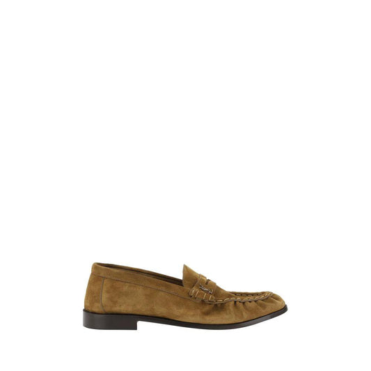 Saint Laurent Braune Kalbsleder Bos Taurus Loafer zum Hineinschlüpfen by Saint Laurent