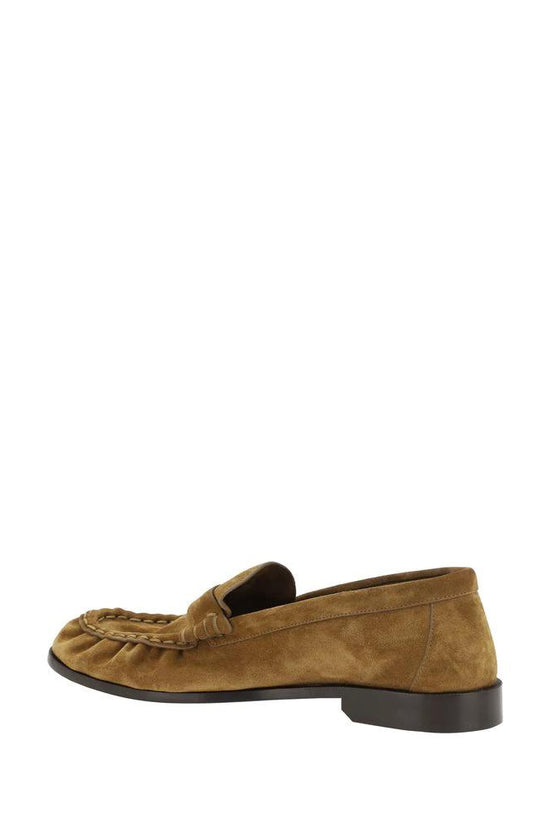 Saint Laurent Braune Kalbsleder Bos Taurus Loafer zum Hineinschlüpfen by Saint Laurent