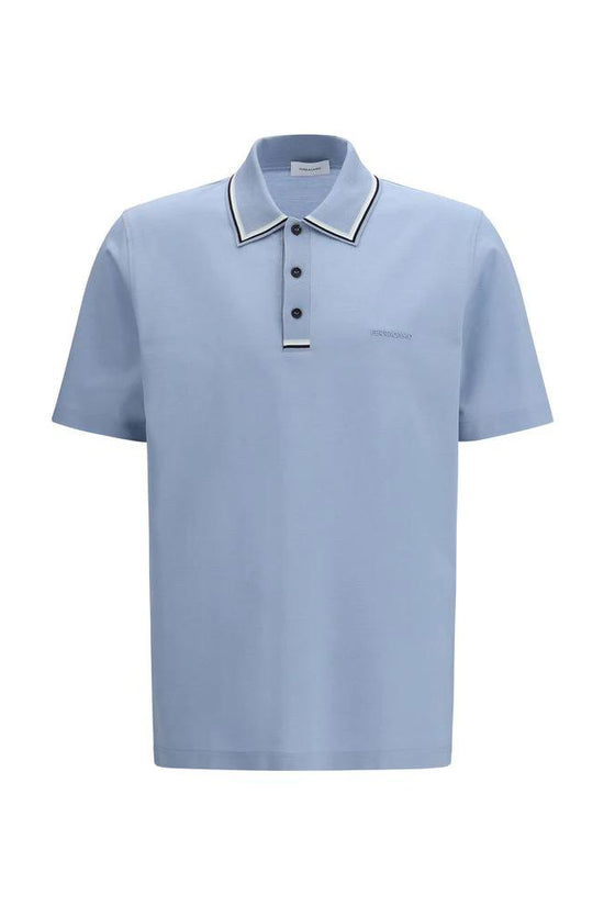 Ferragamo Blaues Baumwoll-Poloshirt by Ferragamo