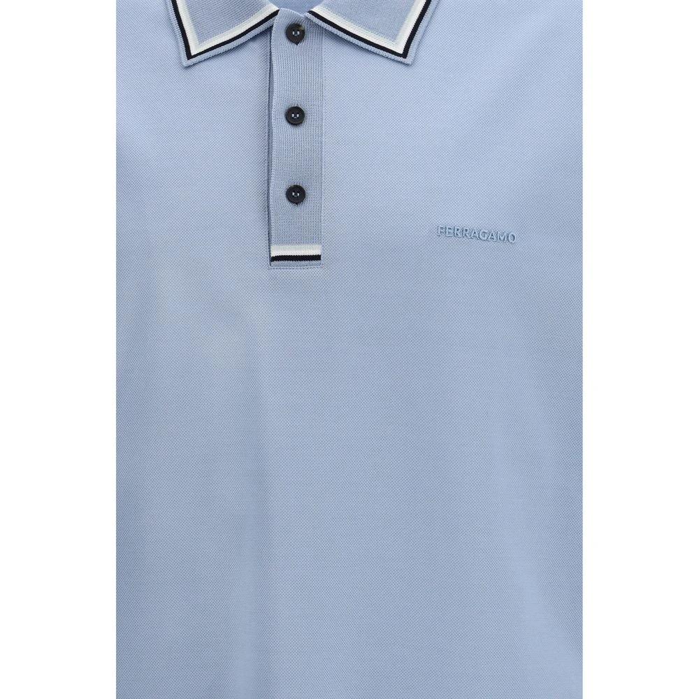 Ferragamo Blaues Baumwoll-Poloshirt by Ferragamo