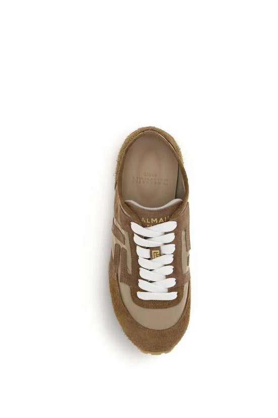 Balmain Beige Kalbsleder Bos Taurus Athletic Sneaker by Balmain