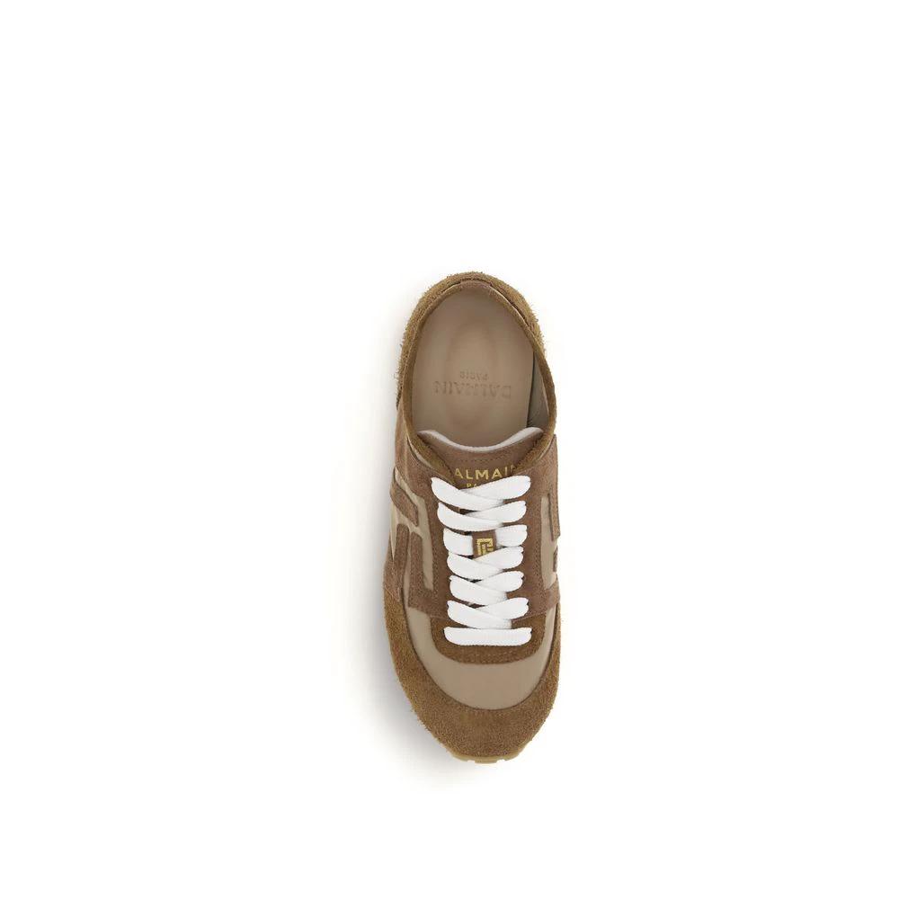 Balmain Beige Kalbsleder Bos Taurus Athletic Sneaker by Balmain