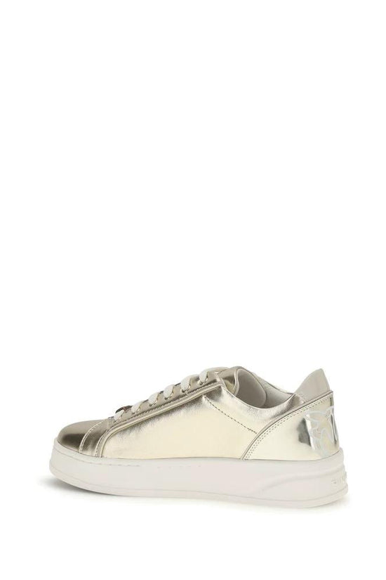 PINKO Gold Calf Leather Bos Taurus Platform Sneakers by PINKO