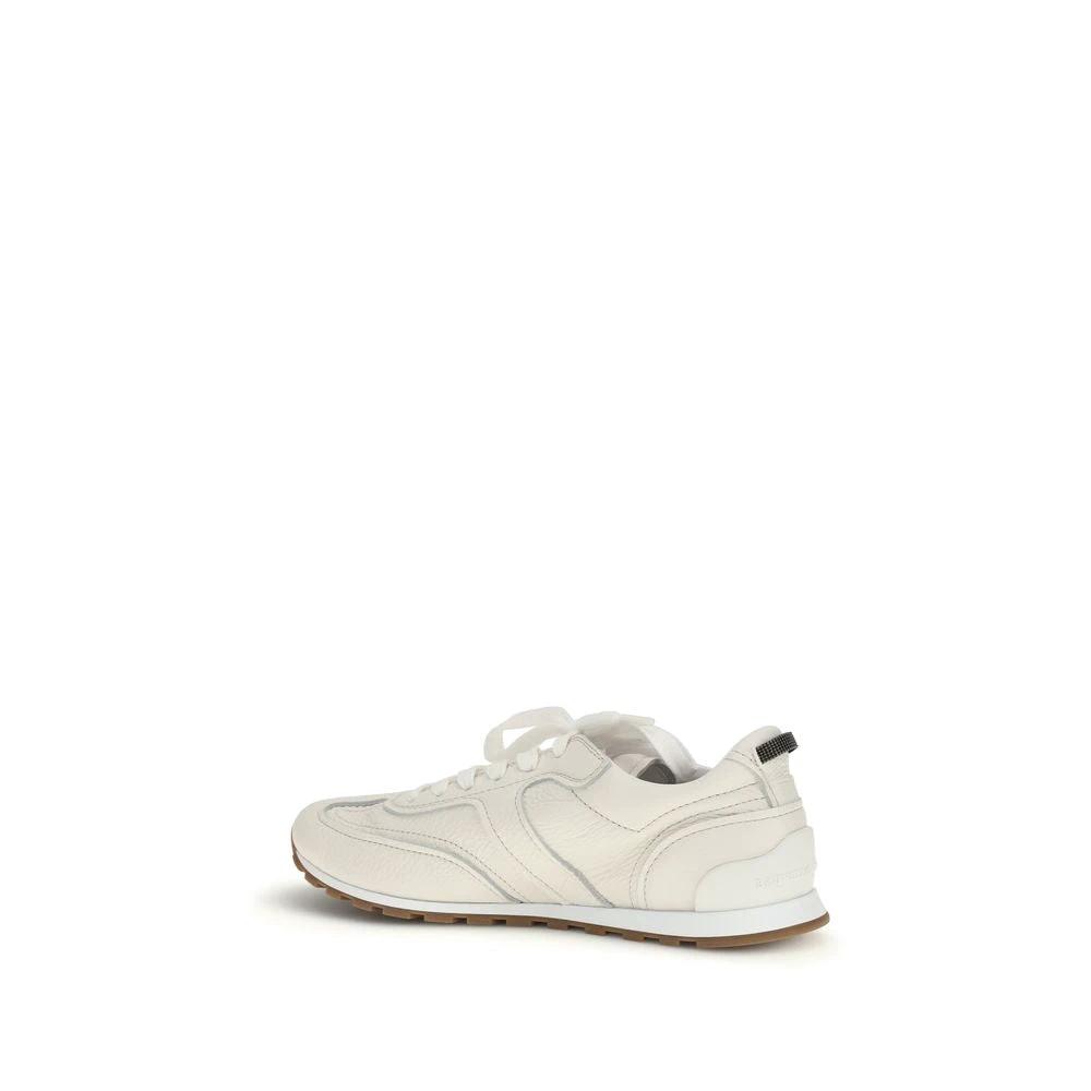Brunello Cucinelli Weiße Low-Top-Sneaker aus Kalbsleder Bos Taurus by Brunello Cucinelli