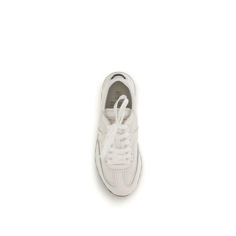 Brunello Cucinelli Weiße Low-Top-Sneaker aus Kalbsleder Bos Taurus by Brunello Cucinelli