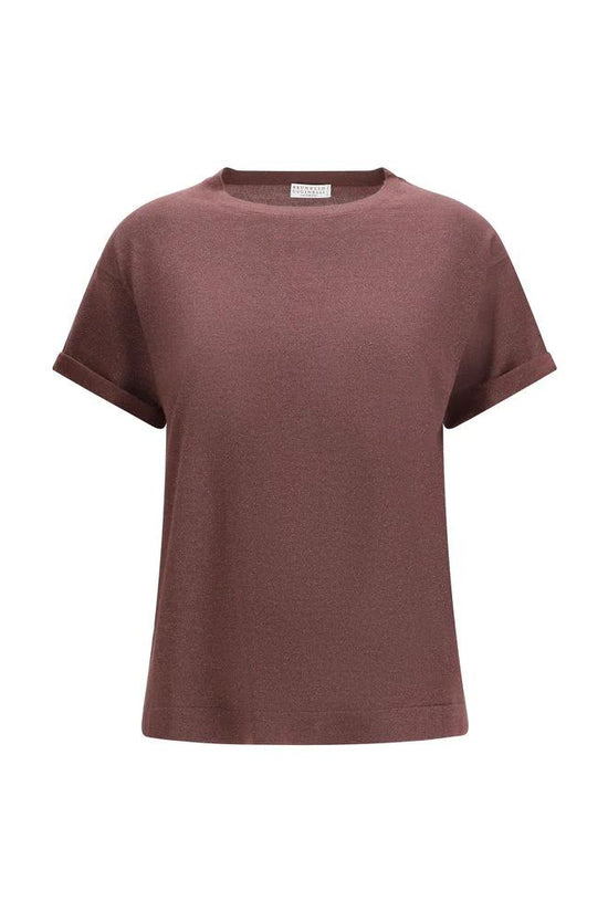 Brunello Cucinelli Cucinelli Bordeaux Nylon T-Shirt by Brunello Cucinelli Cucinelli