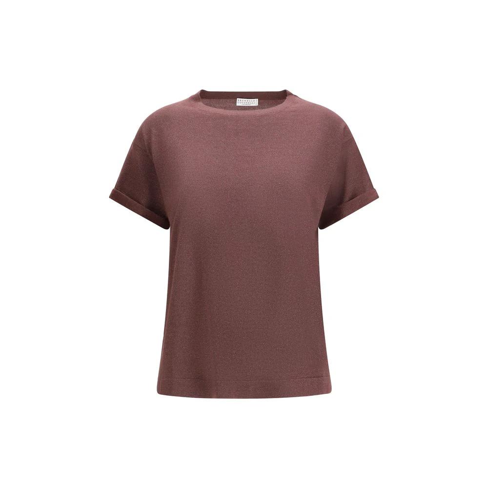 Brunello Cucinelli Cucinelli Bordeaux Nylon T-Shirt by Brunello Cucinelli Cucinelli