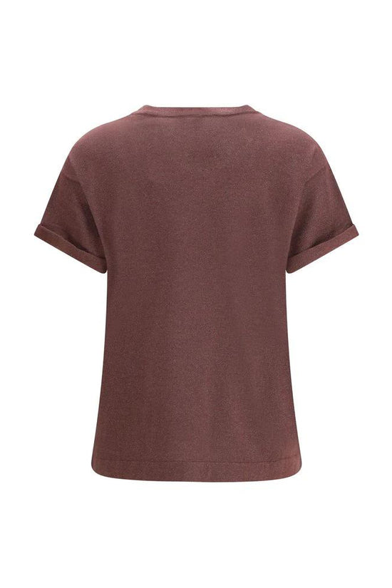 Brunello Cucinelli Bordeaux Nylon T-Shirt by Brunello Cucinelli
