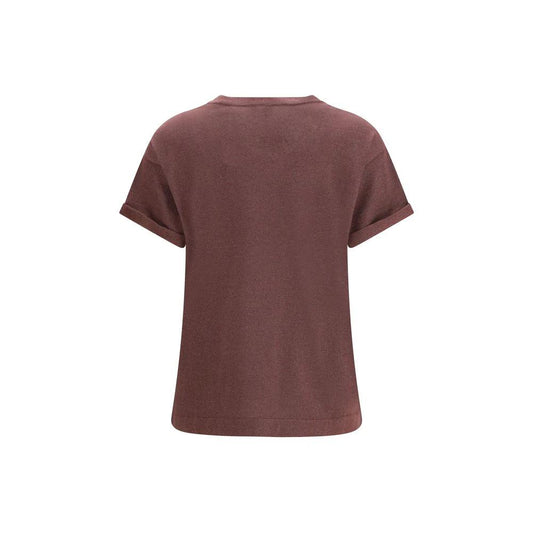 Brunello Cucinelli Bordeaux Nylon T-Shirt by Brunello Cucinelli