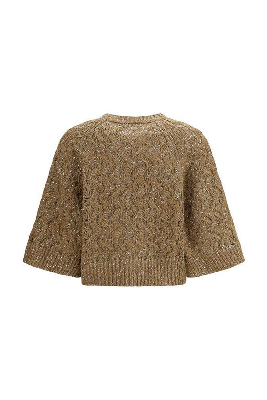 Brunello Cucinelli Beige Seiden-Sweatshirt by Brunello Cucinelli
