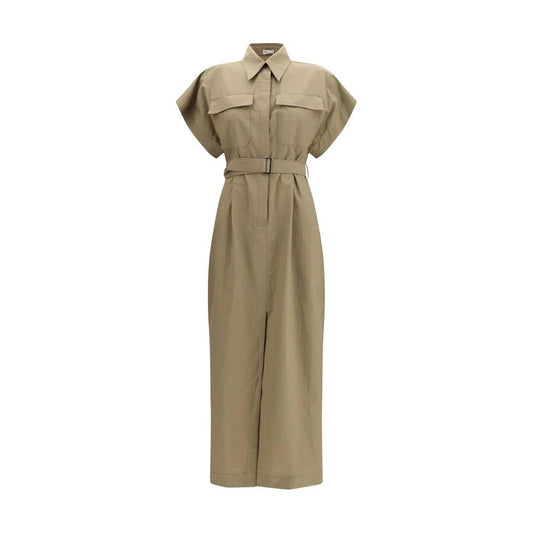 Brunello Cucinelli Cucinelli Beige Cotton Casual Dress by Brunello Cucinelli Cucinelli