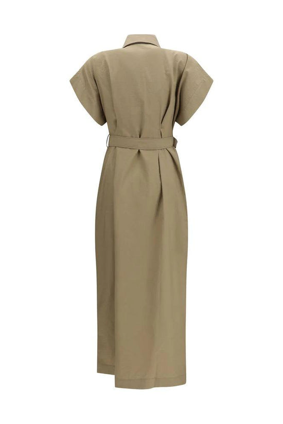 Brunello Cucinelli Beige Cotton Casual Dress by Brunello Cucinelli
