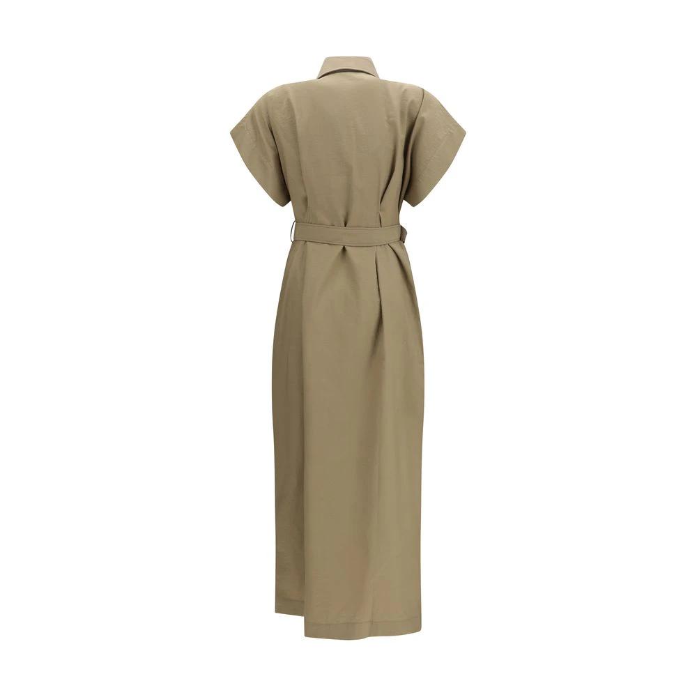 Brunello Cucinelli Beige Cotton Casual Dress by Brunello Cucinelli