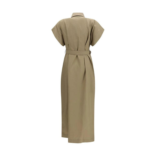Brunello Cucinelli Beige Cotton Casual Dress by Brunello Cucinelli