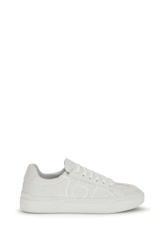 Ferragamo Weiße Bos Taurus Kalbsleder-Sneakers by Ferragamo