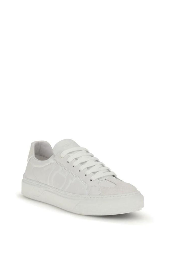 Ferragamo Weiße Bos Taurus Kalbsleder-Sneakers by Ferragamo