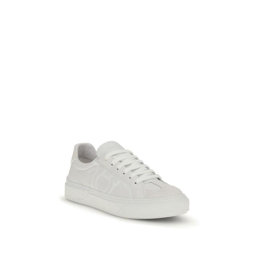 Ferragamo Weiße Bos Taurus Kalbsleder-Sneakers by Ferragamo