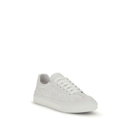 Ferragamo Weiße Bos Taurus Kalbsleder-Sneakers by Ferragamo