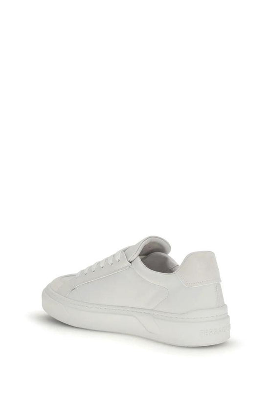 Ferragamo Weiße Bos Taurus Kalbsleder-Sneakers by Ferragamo