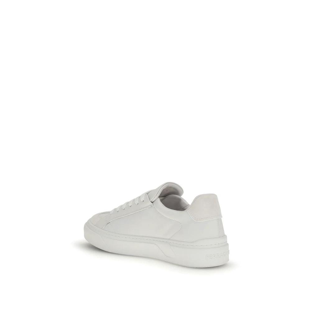 Ferragamo Weiße Bos Taurus Kalbsleder-Sneakers by Ferragamo