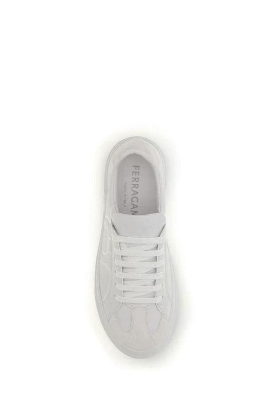 Ferragamo Weiße Bos Taurus Kalbsleder-Sneakers by Ferragamo