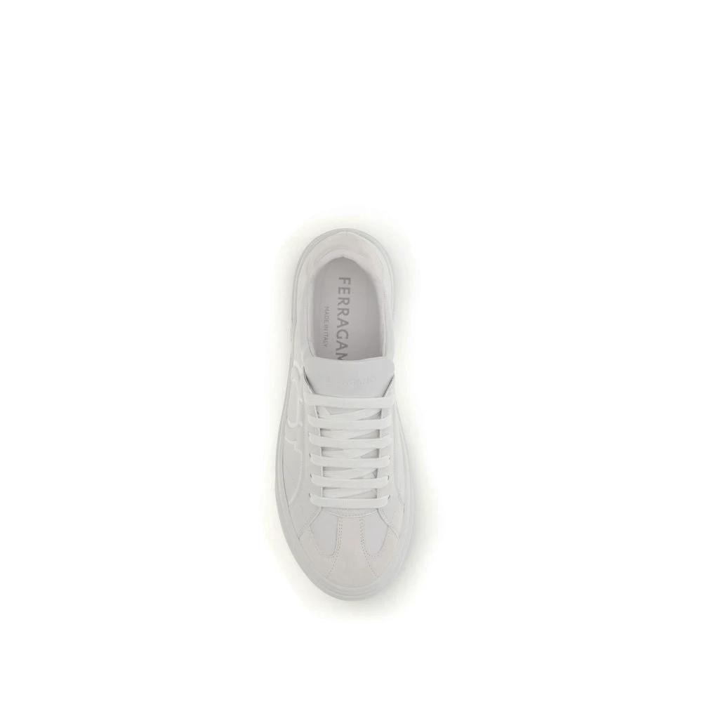 Ferragamo Weiße Bos Taurus Kalbsleder-Sneakers by Ferragamo