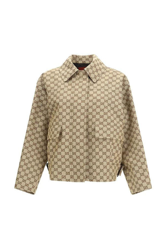 Gucci Beige Baumwoll Bomberjacke by Gucci