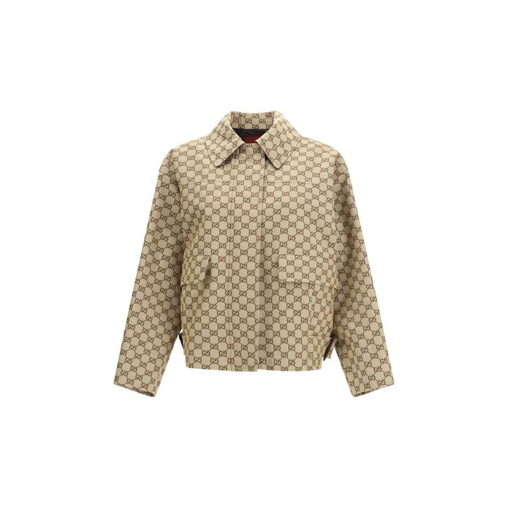 Gucci Beige Baumwoll Bomberjacke by Gucci